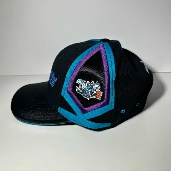 Vintage Charlotte Hornets NBA Puma Hat Snapback Cap One Size Black / Blue